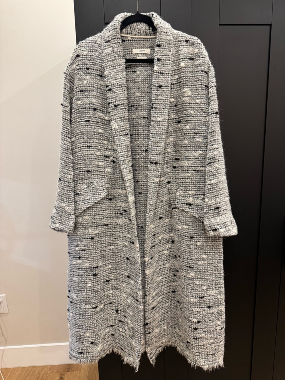 Isabel Marant Étoille -  Gray Bouclé Open-Front Cardigan Coat - sz 42